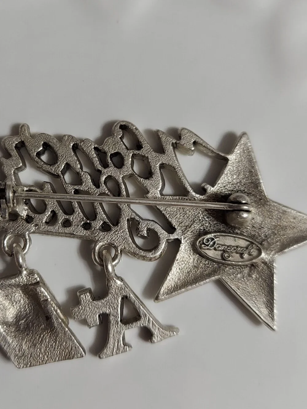 Vintage Danecraft Frosty Silver Tone/*My Kid Honor Student' Enamel Charm Brooch